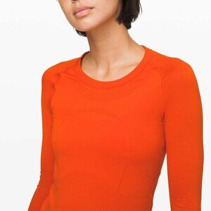 Lululemon - Swiftly Tech Long Sleeve Shirt 2.0 - Orange Expedition - Size 16
